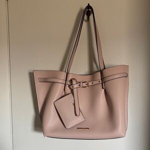 Michael Kors Blush Pink Leather Tote with Detachable Pouch